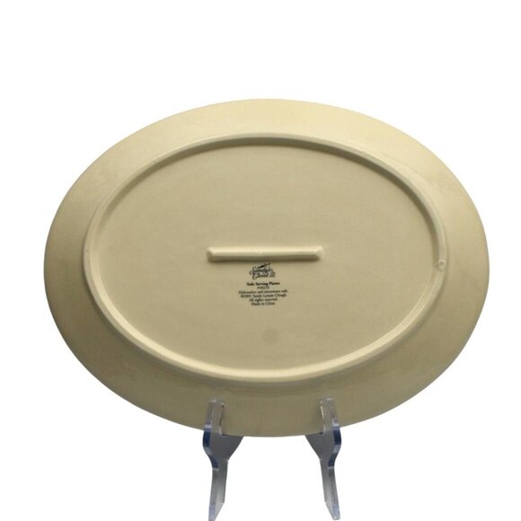 Sandys Closet Toile Serving Platter 13"x10" Oval Sandy Lynam Clough Black Cream - Picture 2 of 4